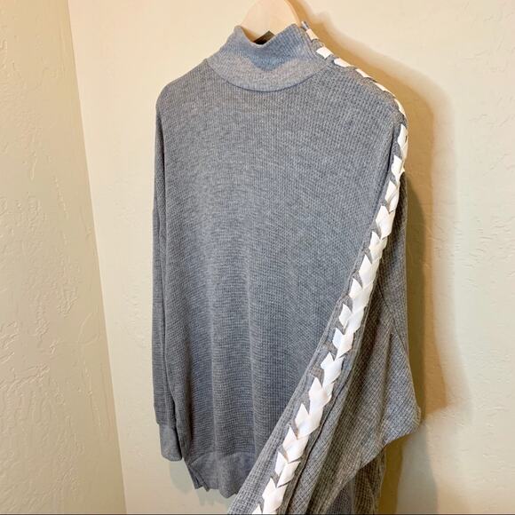 Free People movement grey waffle knit turtle neck - Picture 2 of 9